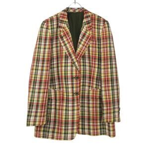 Horst Basler 1980s Colorful Plaid Retro Vintage Blazer Jacket Medium